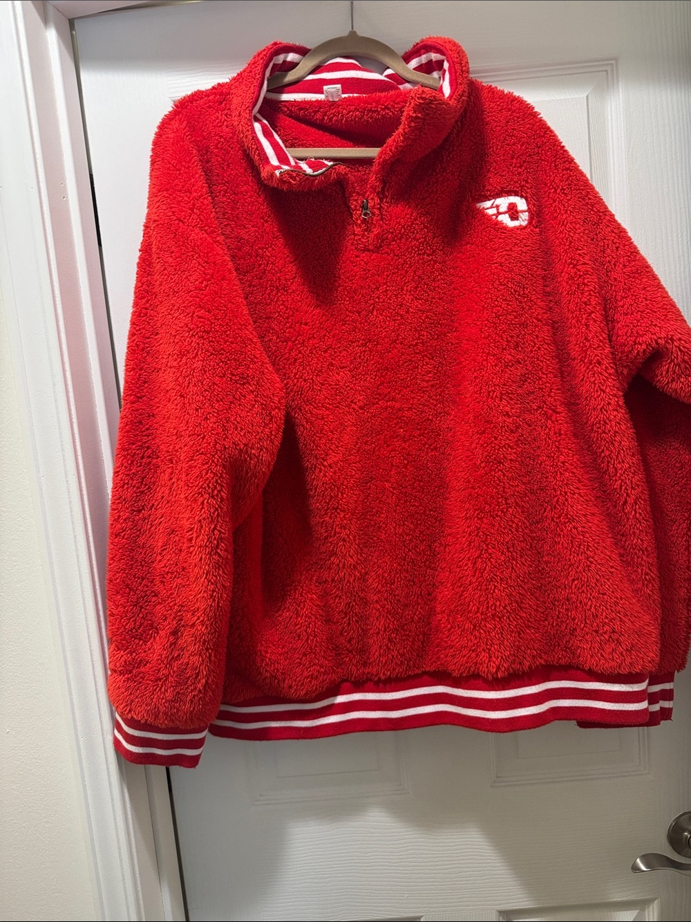 Kids Red Fleece Pullover Jacket - Soft Cozy Layer